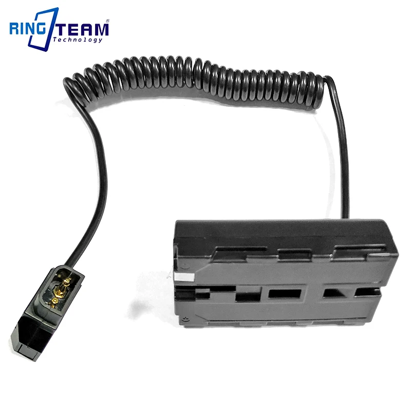 Koop Opgerolde Kabel Power P Tap D Tap naar NP F550 F570 Dummy Batterij Koppeling voor Monitoren Verlichting  lampen