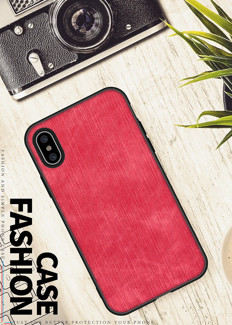 For Iphone 7 Case Iphone X XR Cases Denim Fabric Anti-knock Cover Soft TPU Vintage Shell For Iphone 6 6s 8 Plus XS Max Case 2019