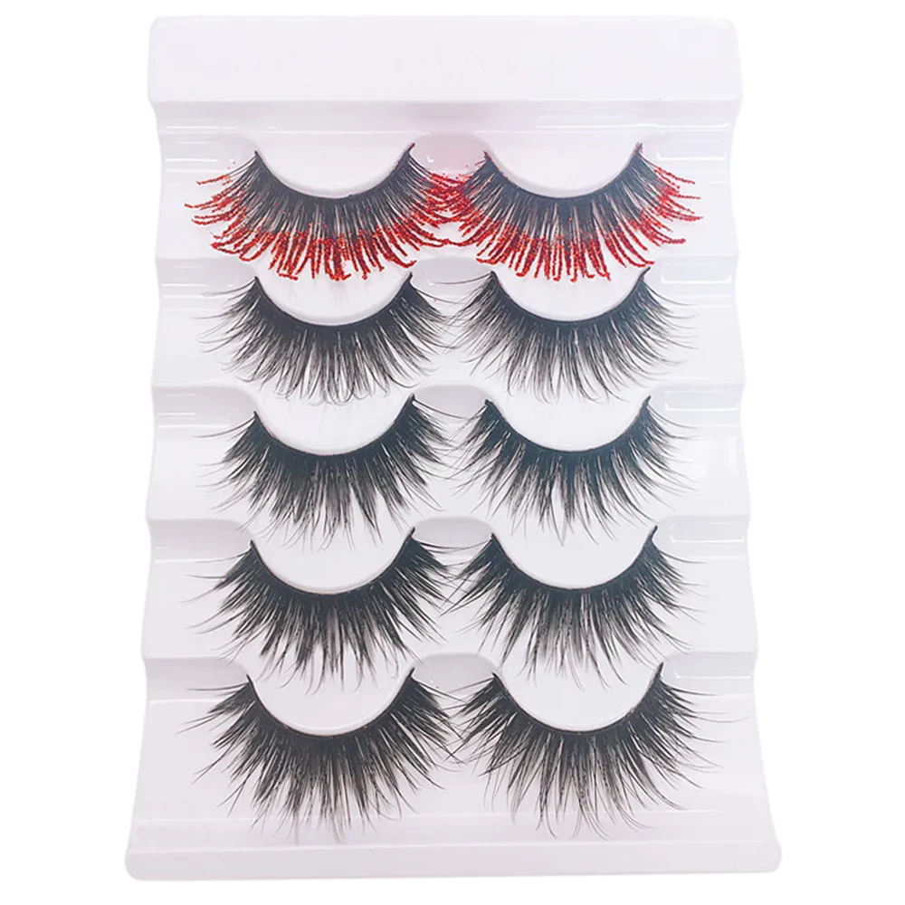 

Fashion Girl Single Product 5 Pair Luxury 3D False Lashes Fluffy Strip Eyelashes Long Natural Party Clios postios zsmw
