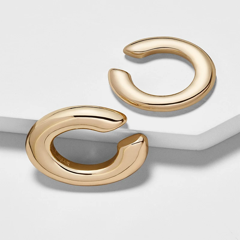 

New Punk Gold Alloy Ear Clip Earrings for Women Girls Simple Charm Circle Small Earring Party Jewelry Accessories Wholesale