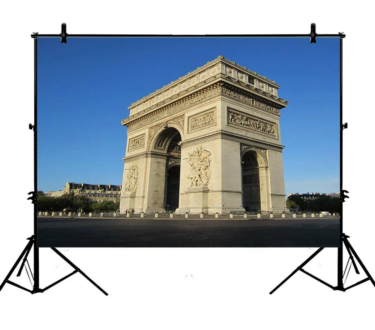 

5x7ft Triomphe French Paris De Gaulle Square European Trip Lovers Polyester Photo Background Portrait Backdrop