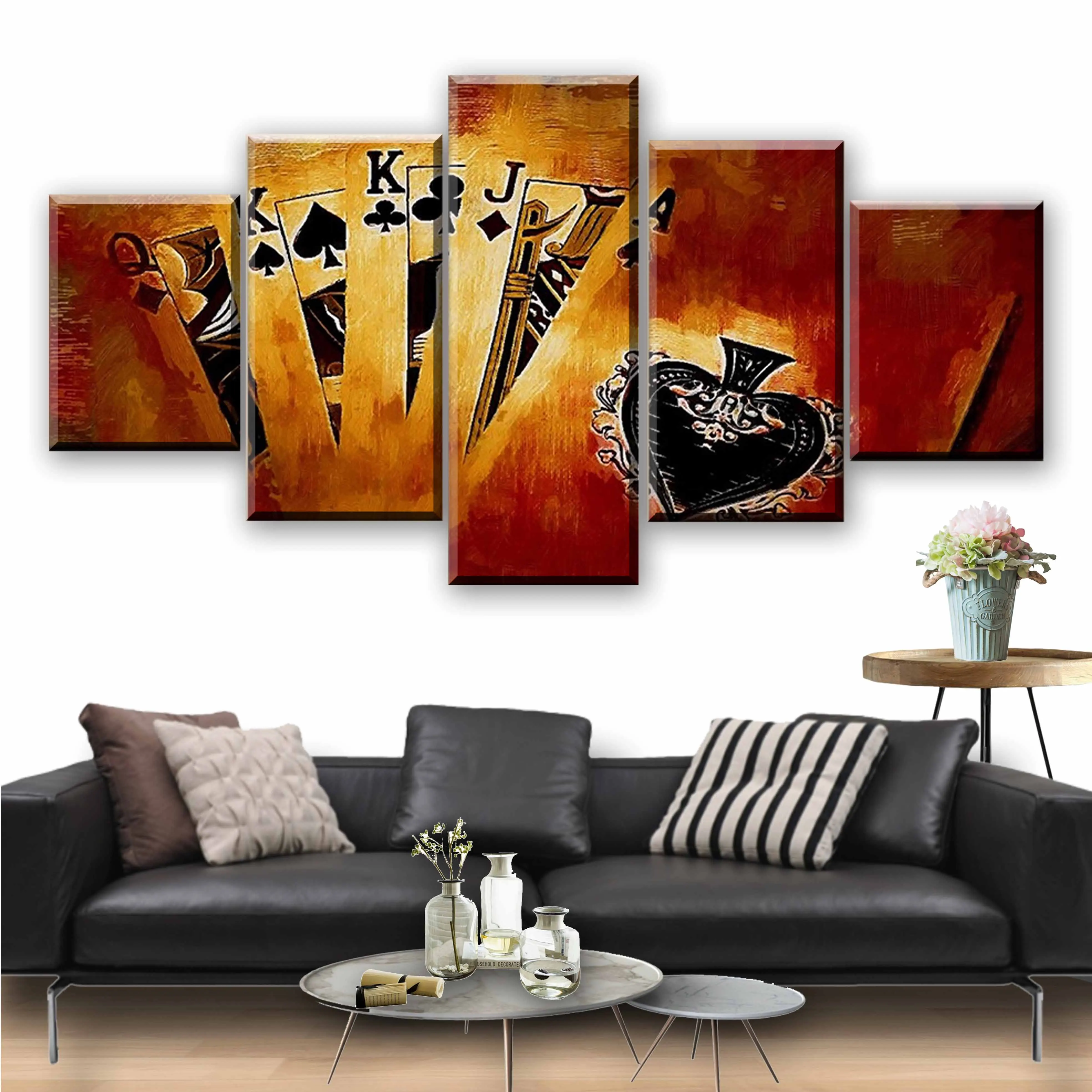 

Poker Cards Anime Art Wall Print POSTER Fashion Modern 5 Panel HD Print Canvas Art Painting For Home Living Room Decoration