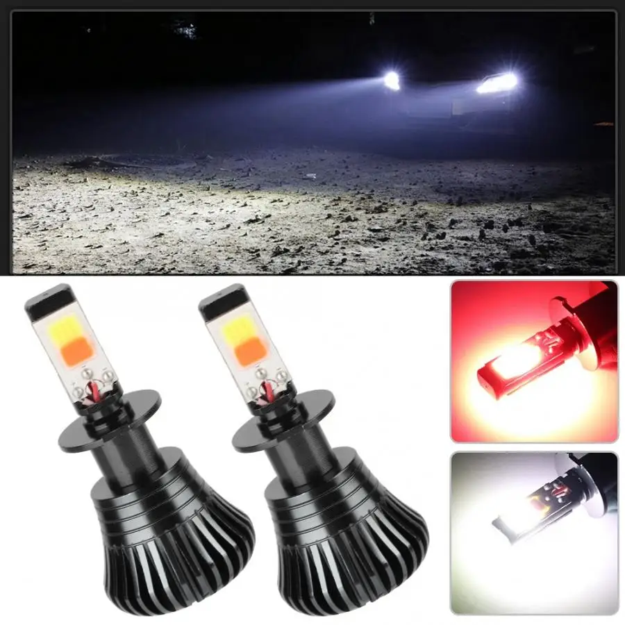 

2Pcs 6500K 80W Super Bright Car LED Foglight Conversion Kit Fog Lamp Light Bulbs for H3 Car Styling Red, White