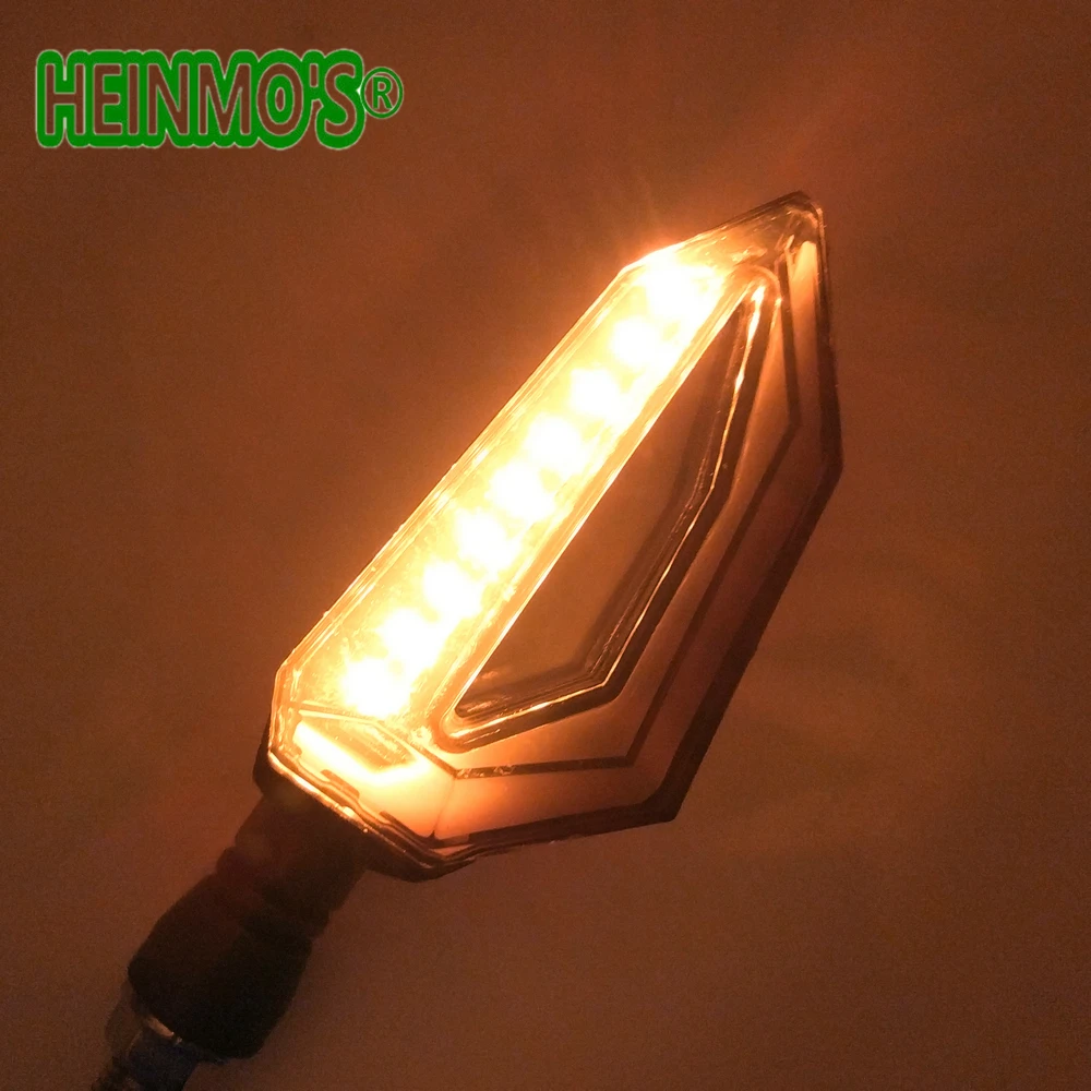 (BK) 12V LED Running Turn Signals DRL Light Indicator Motorcycle Motorbike Turning Flashing Signal lamp Flasher LED Blinker Universal (6)
