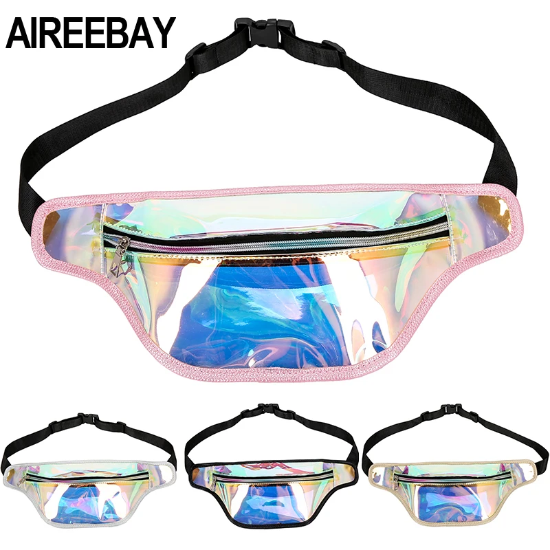 AIREEBAY прозрачная поясная сумка женская голограммные нагрудные сумки большие
