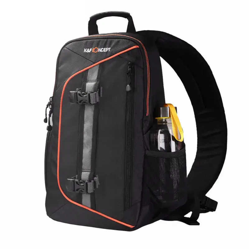 K& F концепция водонепроницаемый рюкзак для камеры Слинг мессенджер дорожная сумка большой емкости держать Dslr штатив lpad с дождевиком для Canon - Цвет: Black