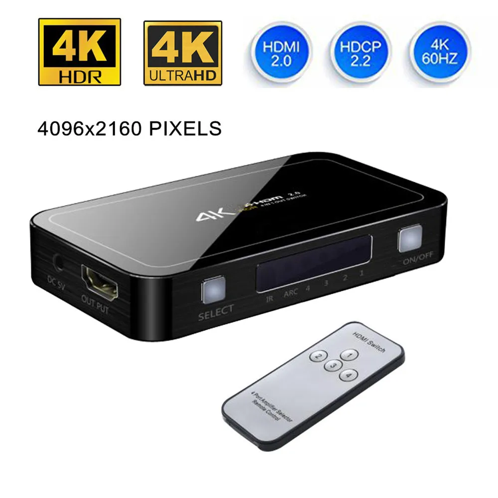 2020 Navceker HDR HDMI 2 0 переключатель с поддержкой HDCP и ИК пультом дистанционного