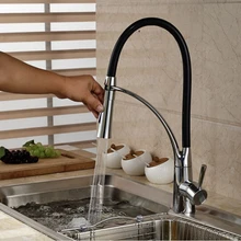 Хромированный резиновый кухонный кран смесителя 360 градусов вращения вытяжной струйный распылитель краны