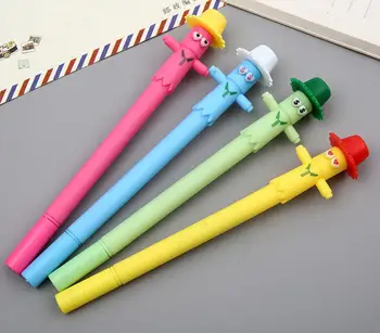 

korea cute Scarecrow gel Pen Ink Pen cute School prize Office writing Supply kawaii student Stationery black needle pen 48pc/lot