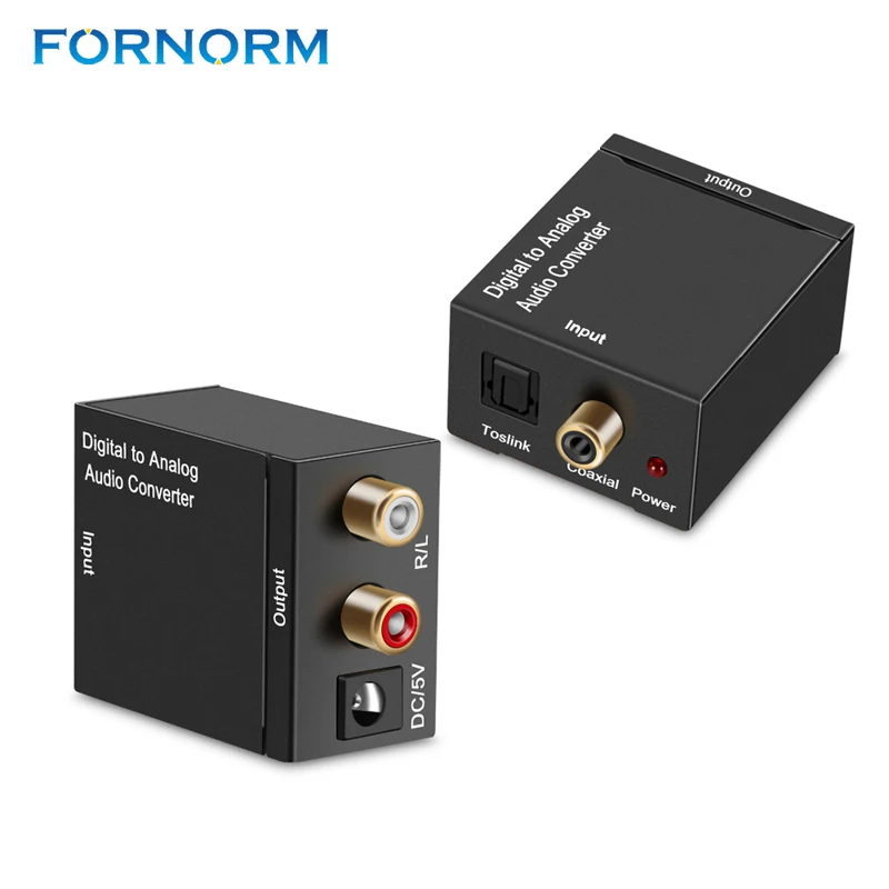 

FORNORM Updated Coaxial Toslink Digital to Analog Audio Converter Toslink Signal to Analog Audio Converter RCA for TV box