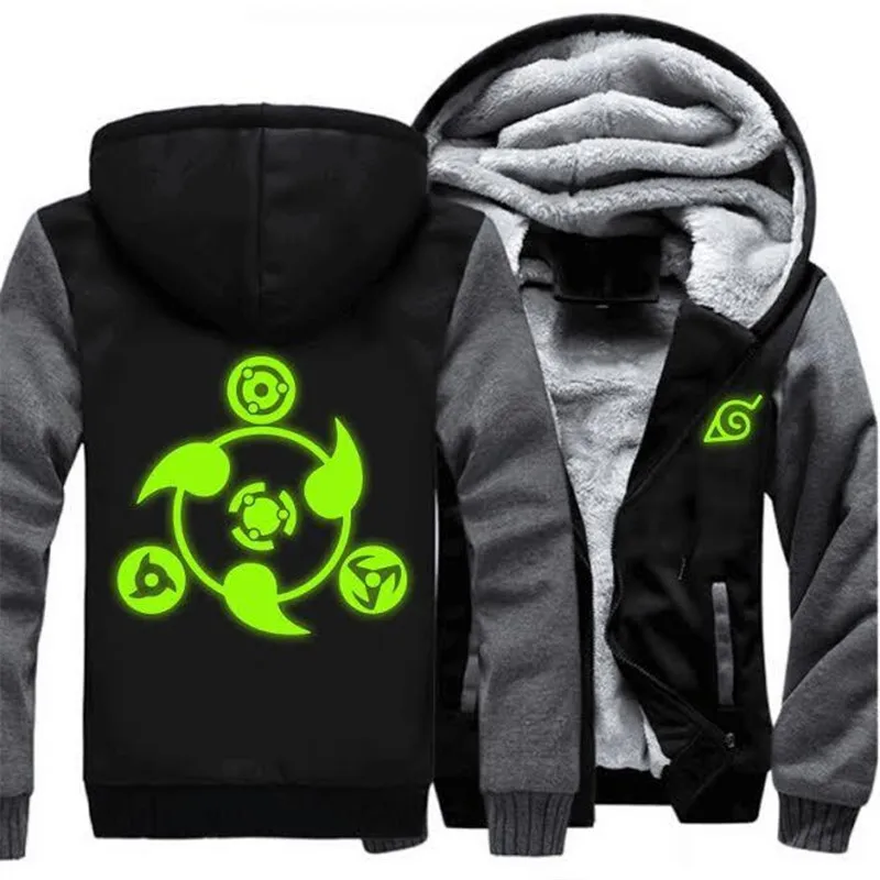Anime Naruto Akatsuki Clothing Thicken Jacket Cosplay Jk Sweater Hoodie Luminous