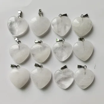 

Fashion charm 20MM crystal love heart natural stone pendant for Jewelry making accessories 12pcs/lot free shipping wholesale
