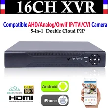 Обновление CCTV 16CH канал 1080 P NVR AHD TVI CVI DVR+ 1080N 5-в-1 видео Регистраторы совместим с AHD/аналоговый/Onvif IP/TVI/камера CVI