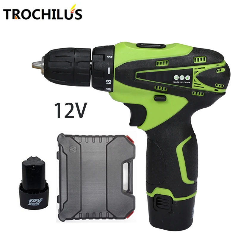 

High-quality 12V multi-function power tools Electric screwdriver Cordless screwdriver with lithium battery * 2 Household toolbox