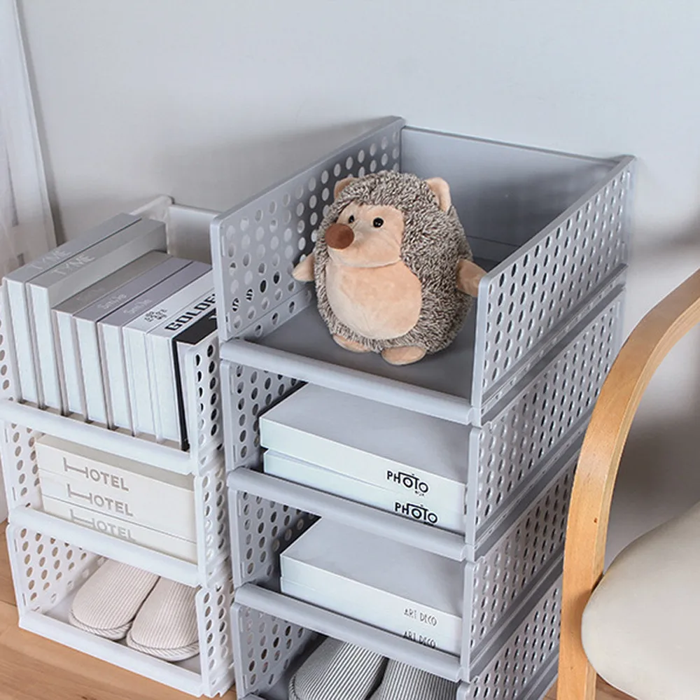 

Creative Wardrobe shelf storage basket living room bathroom storage basket Receive Basket Sitting Room Can Stack Drawer 4.19