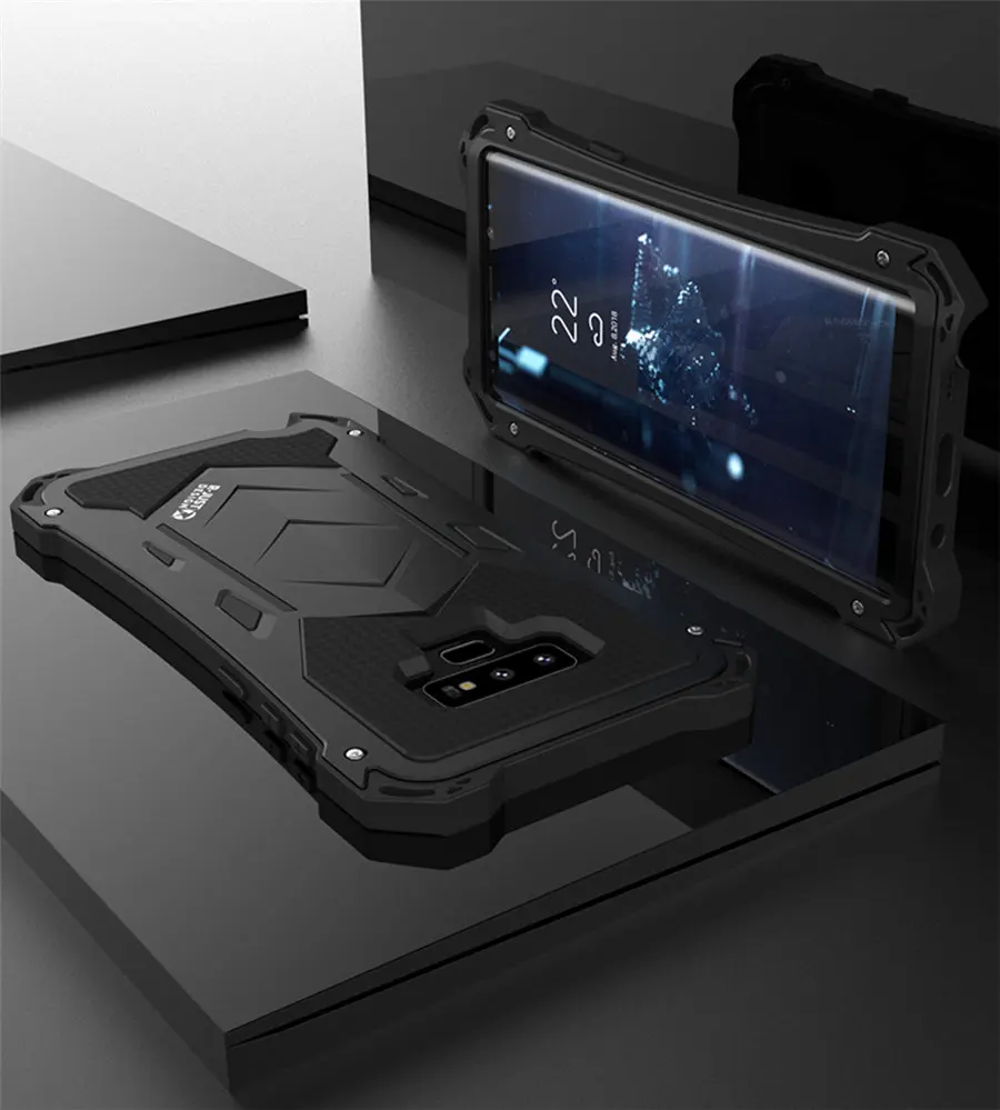 New Heavy Duty Case for Samsung Galaxy Note 9 Doom Armor Metal Case for Samsung Note 9 Original R-just Shockproof Cover (16)