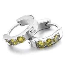 GOKADIMA brincos, маленькие желтые каменные круглые уши 316l нержавеющая сталь мужские серебряные серьги-гвоздики в стиле панк WE090