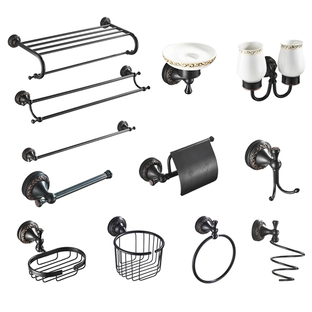 Antique Carved Bathroom Hardware Sets Safety Handrail Soap Dish paper