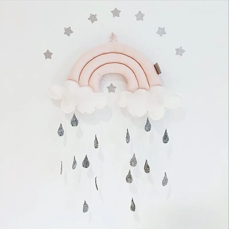 

Stroller bed Hanging Rattle Toy Newborn Gift Child Tent Home Decoration Creative Clouds Raindrop Cloth Bedside Pendant Props