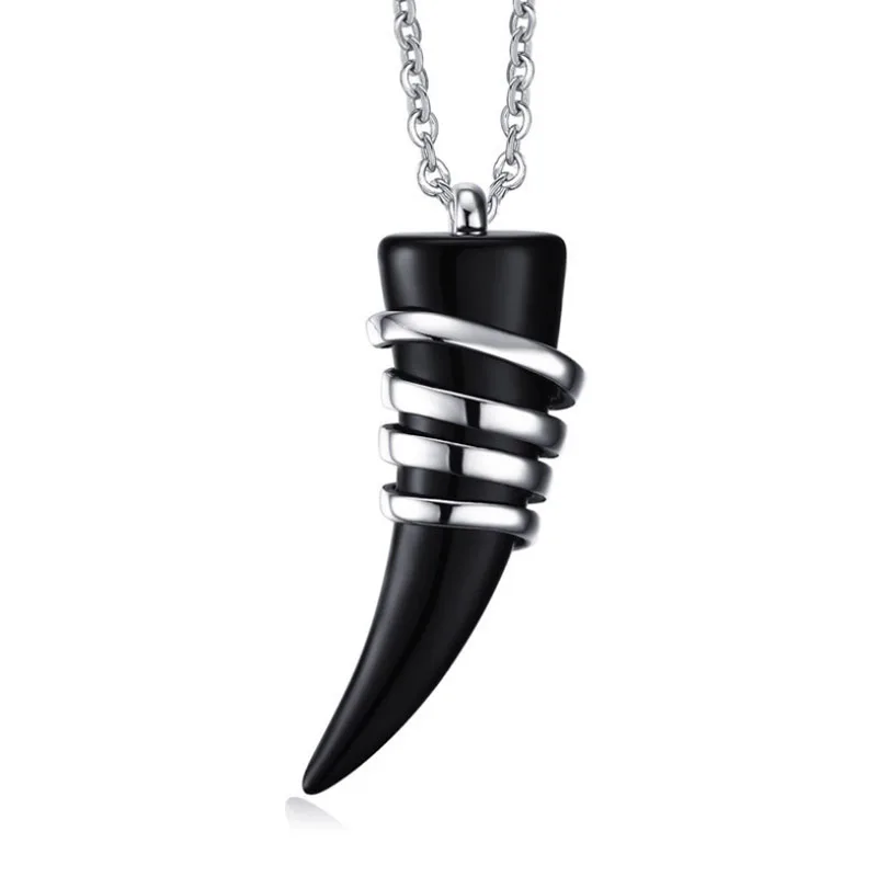 

Personality Fashion Charm Titanium Steel Men's Accessories Stainless Steel Ivory Pendant Necklace