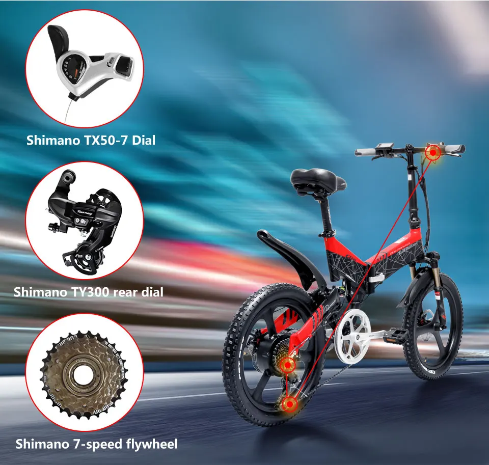 Top Cyrusher G650 10.4AH electric bike 3 knife wheel 48V 52 section Electric bicycle with smart odometer 7