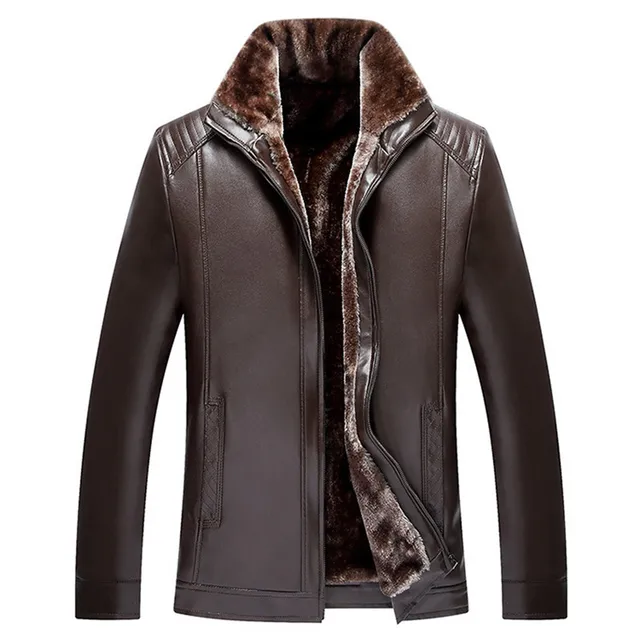 Winter Leather Fur Lined Jacket Men 2017 Faux PU Suede Down Coat ... Winter Leather Fur Lined Jacket Men 2017 Faux PU Suede Down Coat Male Outdoors Warm Overcoat