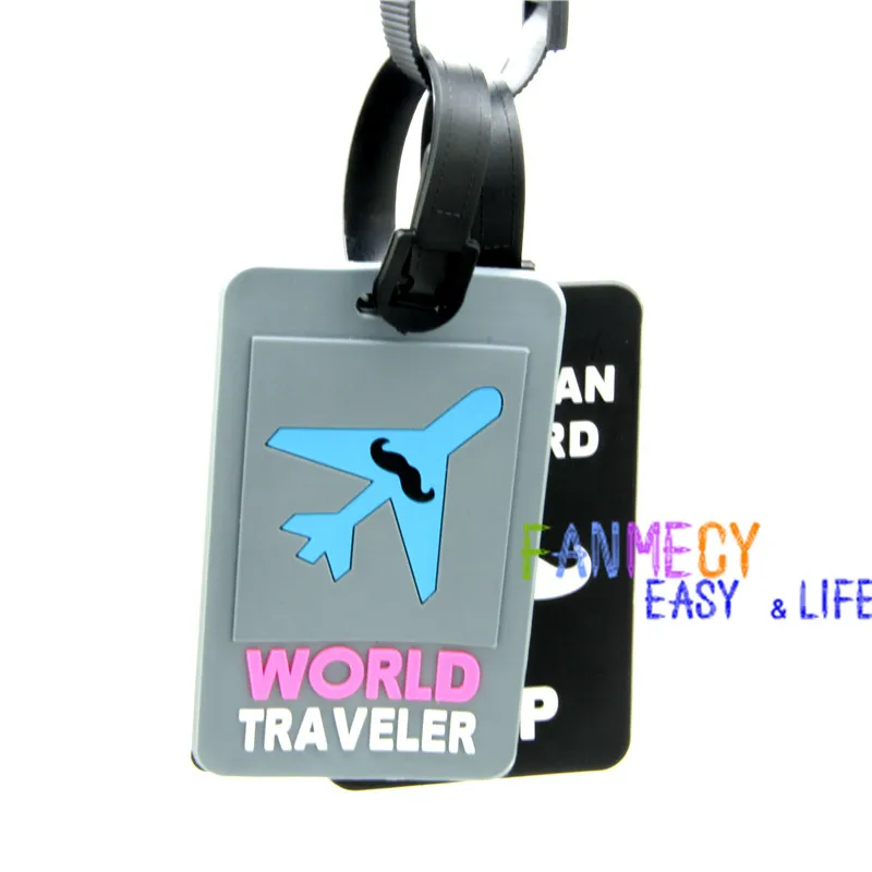 Heavy Duty PVC silicone plastic travel name tag holder travel tag luggage travel bags card tag