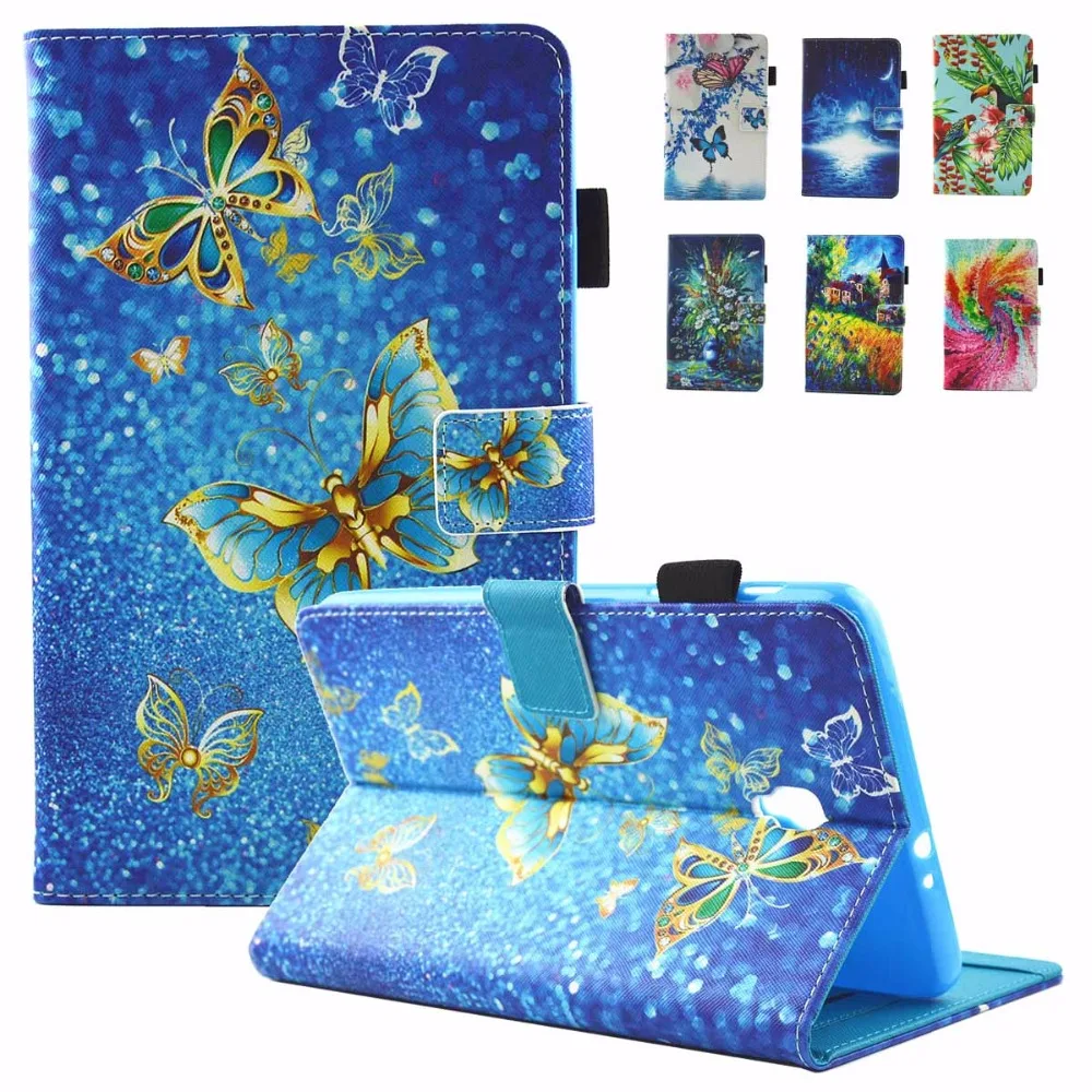 

Fashion Art Prints Tablet Case Flip Folio Leather Magnetic Snap Stand Cases Cover for Samsung Galaxy Tab A 8.0 SM-T380 T385 2017