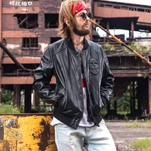 Распродажа Классические Качественные куртки из овчины, мужские из натуральной овечьей кожи, мотоциклетные классические байкерские куртки. Брендовые крутые куртки с черепами