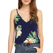Модный женский топ без рукавов на бретельках с v-образным вырезом, без рукавов, летний модный топ с цветочным принтом на бретелях, белый женский топ,# SL