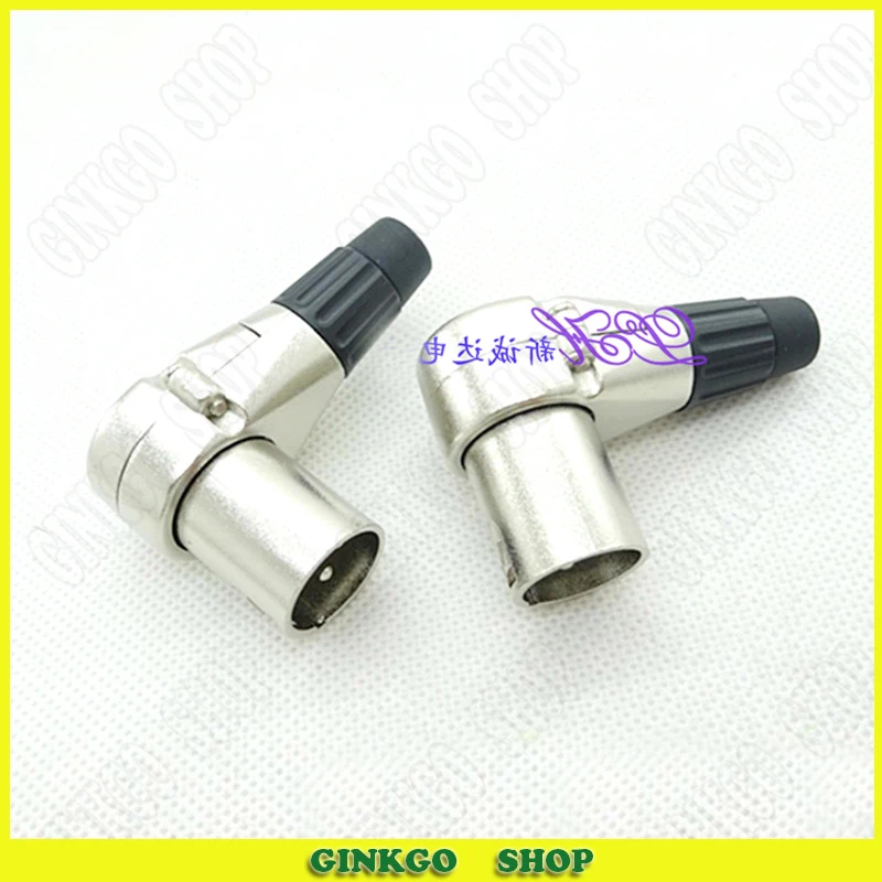 

10pcs/lot For LAIHE Male Plug 3 pin Bending Type XLR Rotation Plug Right Angle