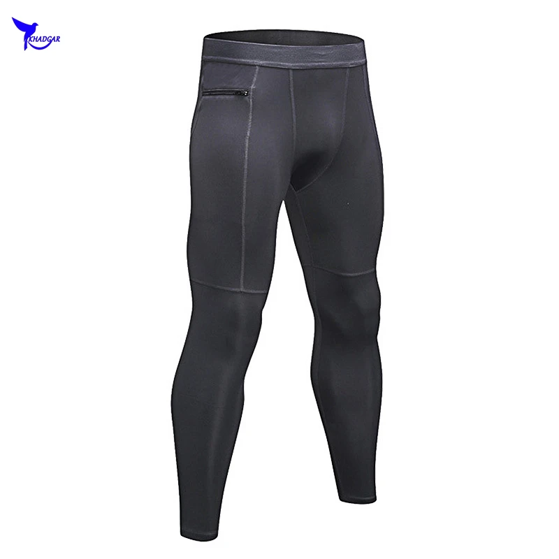 

Mens Zipper Pocket Running Tights Gym Fitness Jogging Pants Training Quick Dry Tight Fitting Breathable Sportswear Leggings Male