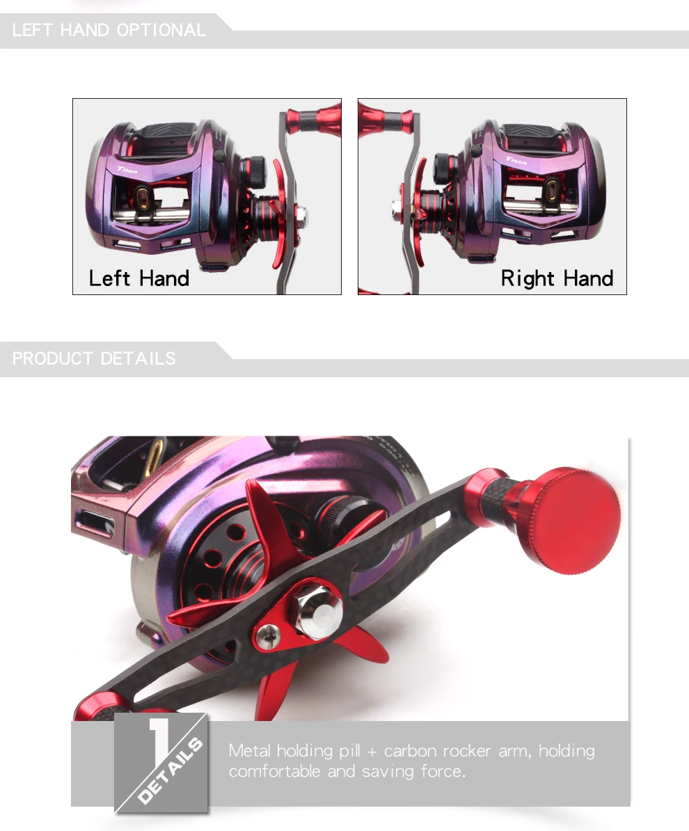 Carretel de Pesca Lidar com Botão 11 + 1 Kawa Nova Carretel Fundição Isca Freio Magnético Rolamento Carbono Metal Arco-íris Cor Corpo Max Arraste 11 kg 4 High Quality Esporte e Lazer
