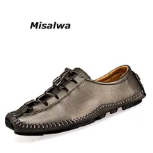 Misalwa Brand High Quality Leather Men Shoes Black Red Casual Shoes Men Moccasins For Men Loafers