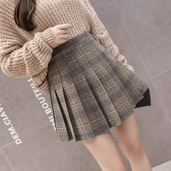 

Korean Short Checker Gothic mini pleated summer street wear boho sexy plus size rokjes plissee women skirts 2019 office