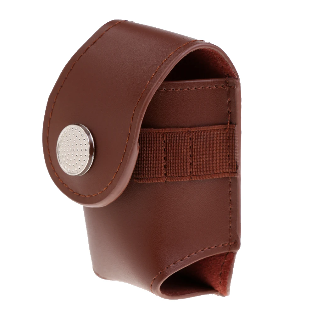 Mini Portable Leather Clip On Golf Ball Holder Pouch Tees Storage Bag