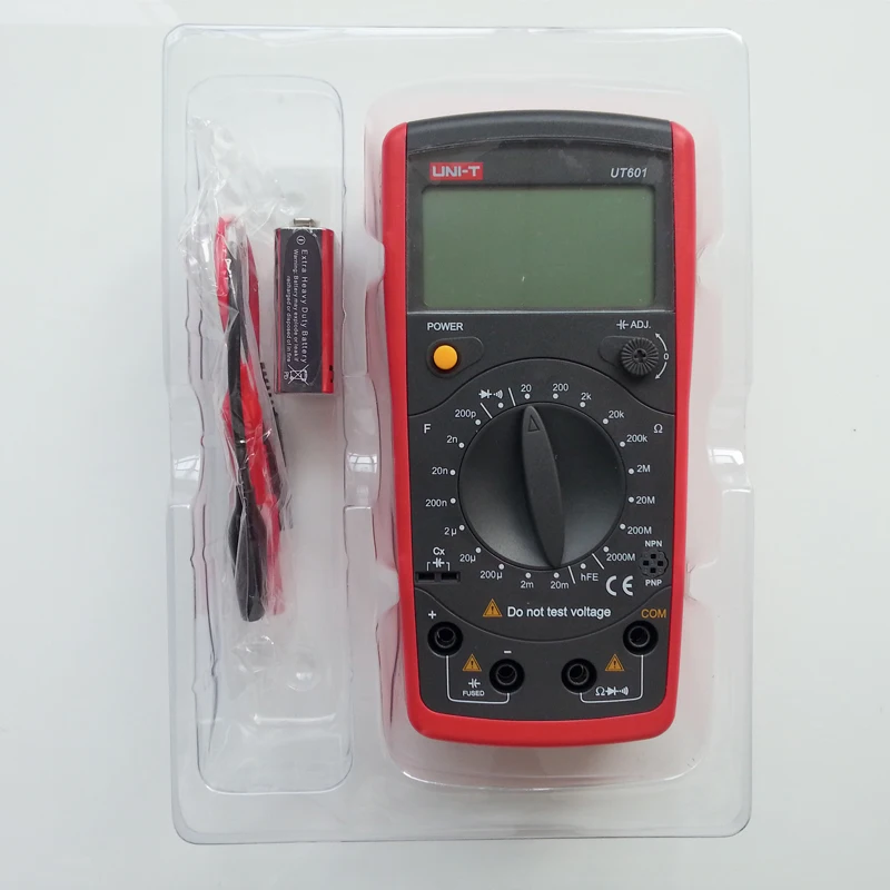 

UNI-T UT601 Inductive Capacitance Meter, Resistor / Capacitor / Diode / Transistor Test On-Off Beep Low Voltage Display