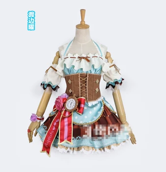 

Anima LoveLive!Sunshine Watanabe You Aqours Valentine's Day Awakening Chocolate Maid Women Dress Cosplay Costume for Christmas