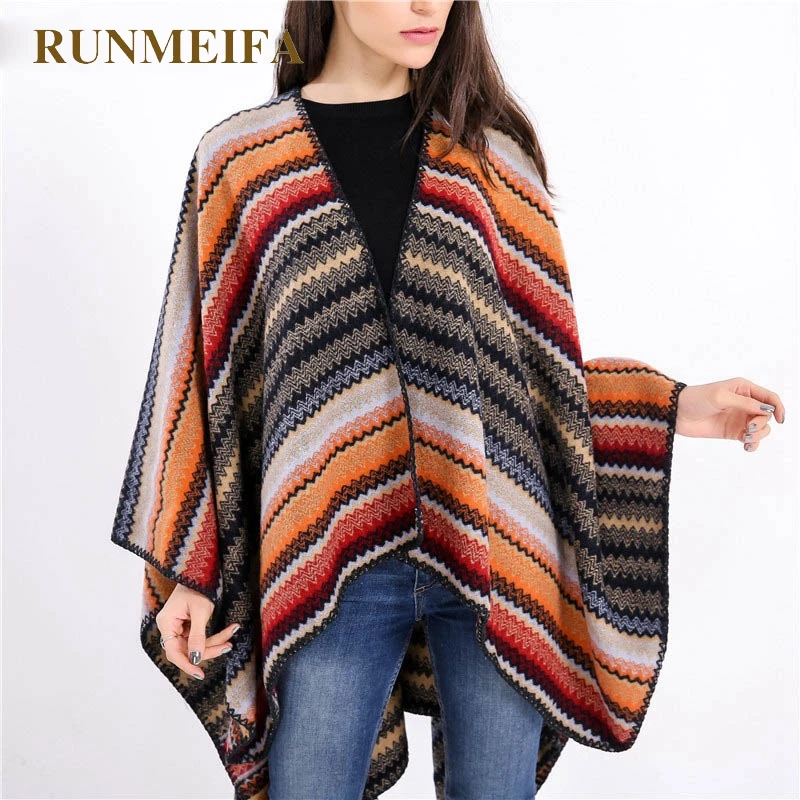 

New Fashion Shawl Cape Women 2018 Geometric Top Quality Front Tassel Trim Warm Wrap Pashmina Poncho Bufandas for Autumn IN STOCK