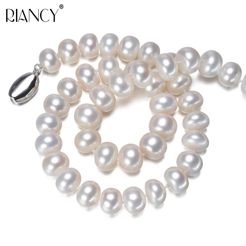 

White Natural Freshwater Pearl Necklace 8-9mm/9-10mm Necklace jewelry 40cm/45cm/50cm Length Necklace Fashion Jewelry For Women