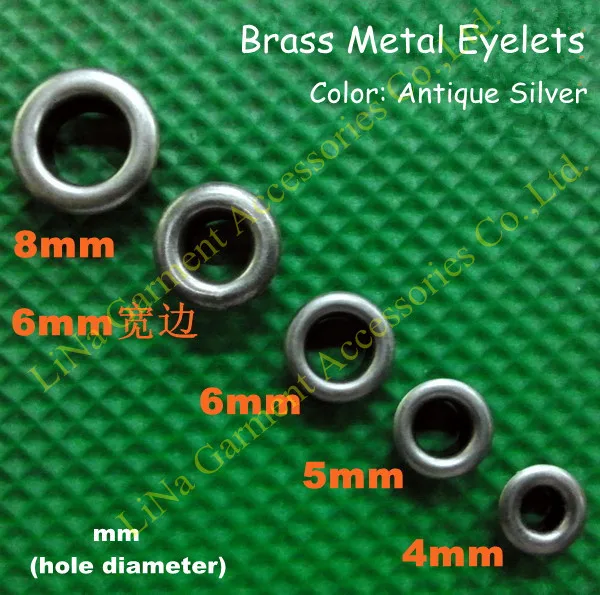 

Antique Silver 7mm Eyelets for Apparel and Scrapbook metal eyelets for garment bags wallet etc accessories free shipping