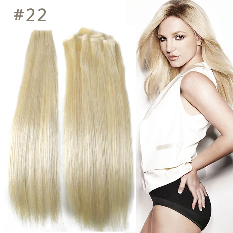 100 European Remy Human Hair Extensions Un Tape Hair Hand Tied PU Skin