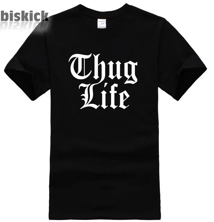 Европейский размер 100% хлопок мужская женская рэп музыка thug life rock футболка трон