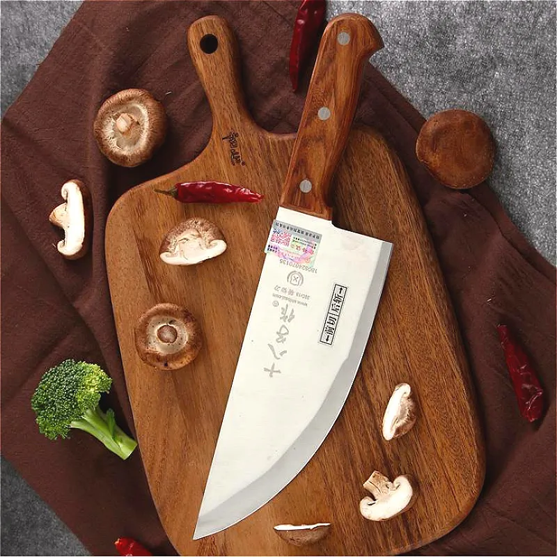 SHI BA ZI ZUO W301 7,7-дюймовый кухонный нож 30cr13 из нержавеющей стали с красной деревянной ручкой, высококачественный китайский нож для шеф-повара