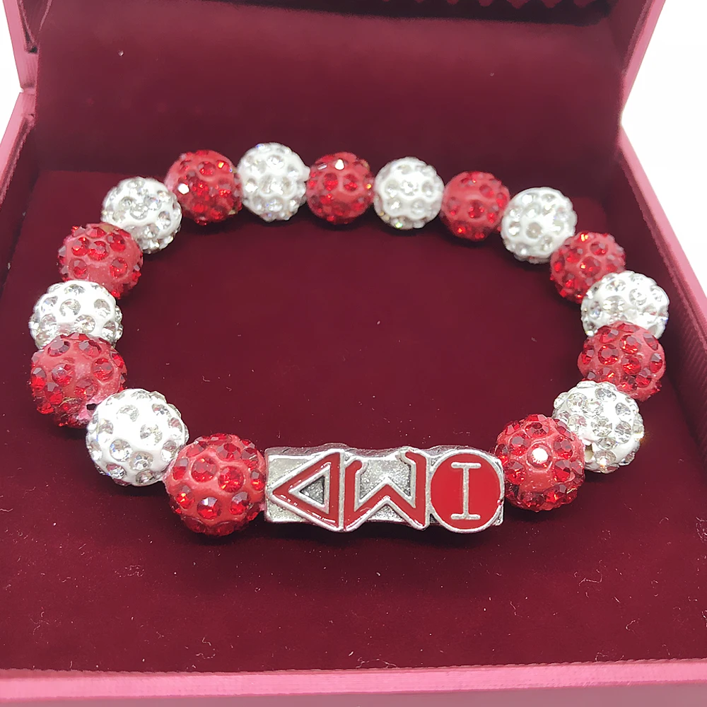 

Hot fashion enamel metal Greek letter DST beads jewelry bracelet DELTA SIGMA THETA sorority symbol bangle