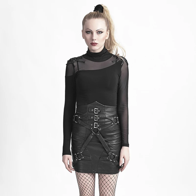 Punk Nieuwe Mode Nauwsluitende Bandage Hoge Taille Punk Vrouwen Pu Lederen Rok Sexy Zomer Korte Rok Punk Nieuwe Mode Nauwsluitende Bandage Hoge Taille Punk Vrouwen Pu Lederen Rok Sexy Zomer Korte Rok