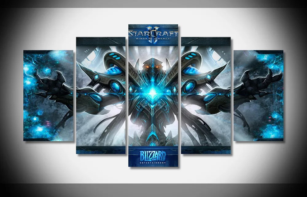 

6704 starcraft ii protoss games Poster Framed Gallery wrap art print home wall decor wall picture Already to hang digital print