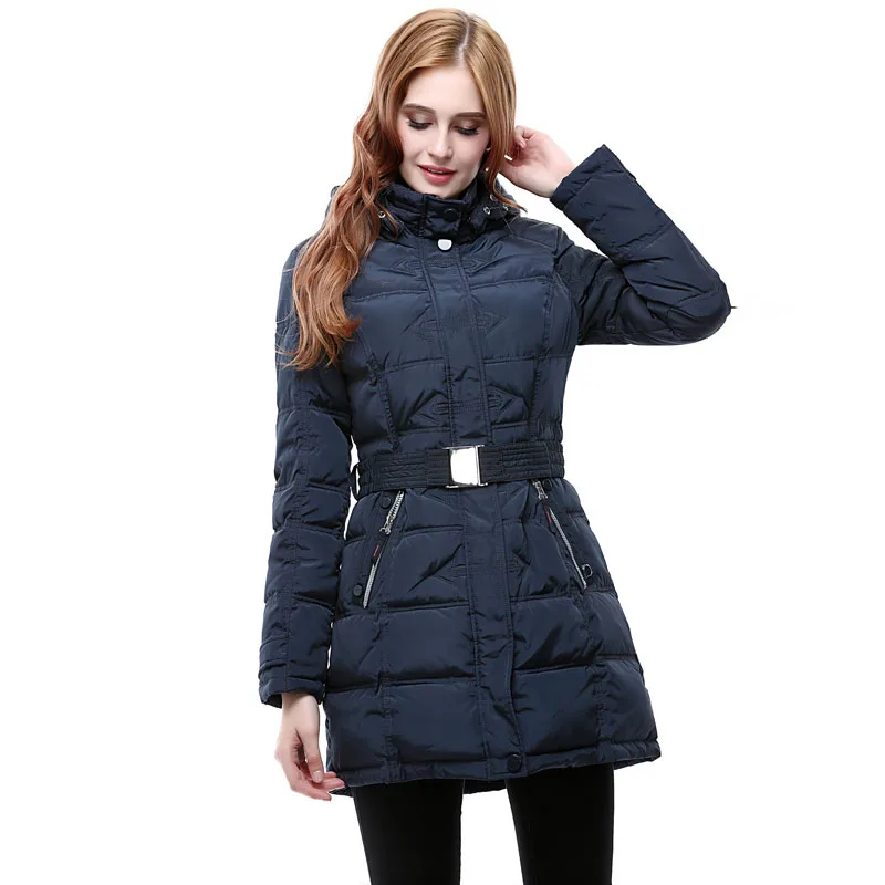 Winter down jacket for women white duck down Hooded coat for Europe and Russia minus 40 degrees