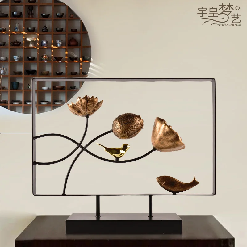 

Chinese style decoration home entrance living room TV cabinet display creative model room soft decoration crafts WL5091729