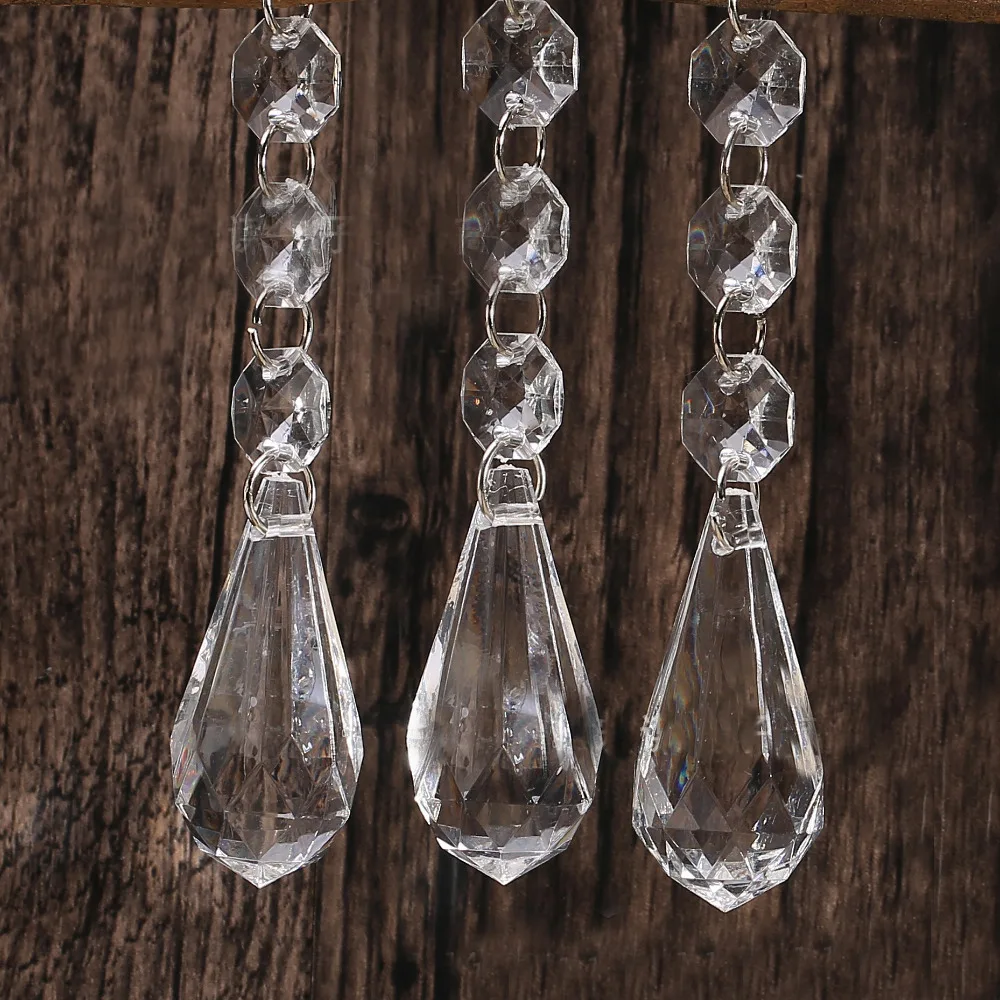 

20 шт, модные 11 см (H) Акриловые Хрустальные Восьмиугольные бусины гирлянда пряди для свадебного торта Топпер Deocration, Рождественская елка висит